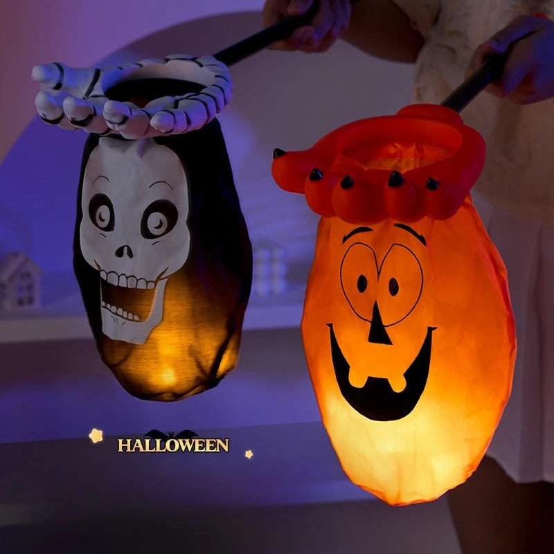

New Halloween Candy Bag Decoration Hand-held Basket Pumpkin Lantern Gift Decoration