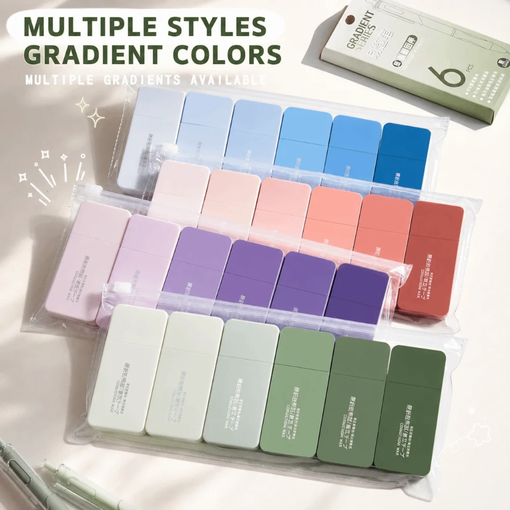 Original Paper Color Correction Tape Non-Tear Smooth Invisible Correction Tape Set Gradient Color White Out Tape