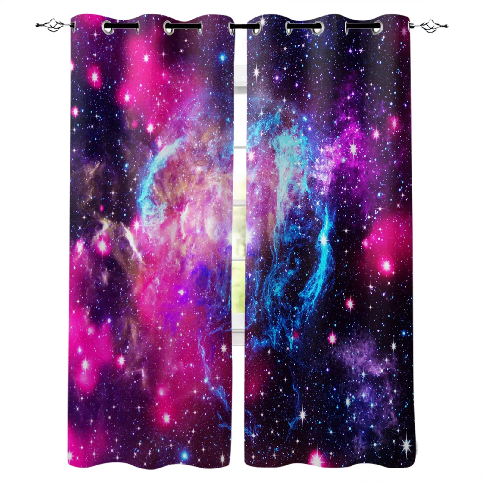 Universe Starry Sky Nebula Art Blackout Curtains Window Curtains For Bedroom Living Room Decor Window Treatments