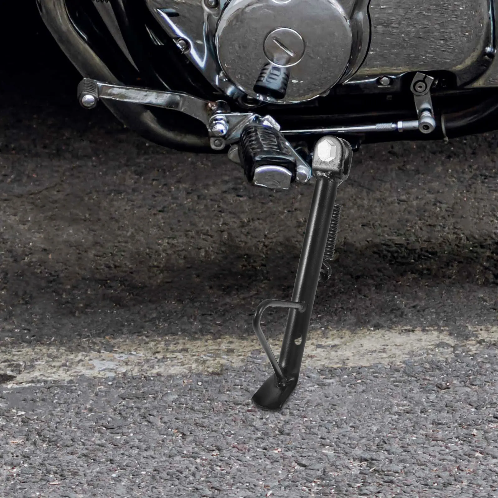 

1Set Motorcycle Kickstand Side Stand Metal High Hardness Kickstand Replacement Stable Parking Support for Motorcycle Scooter