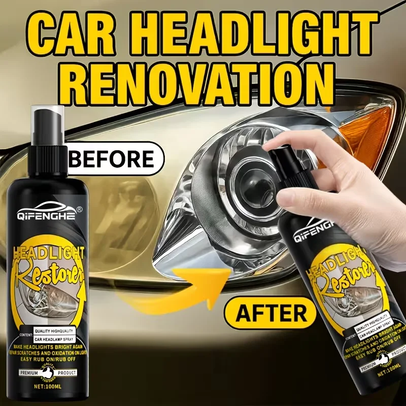 100ml Headlight Restoration Spray by QIFENGHE - Easy On/Off Application
