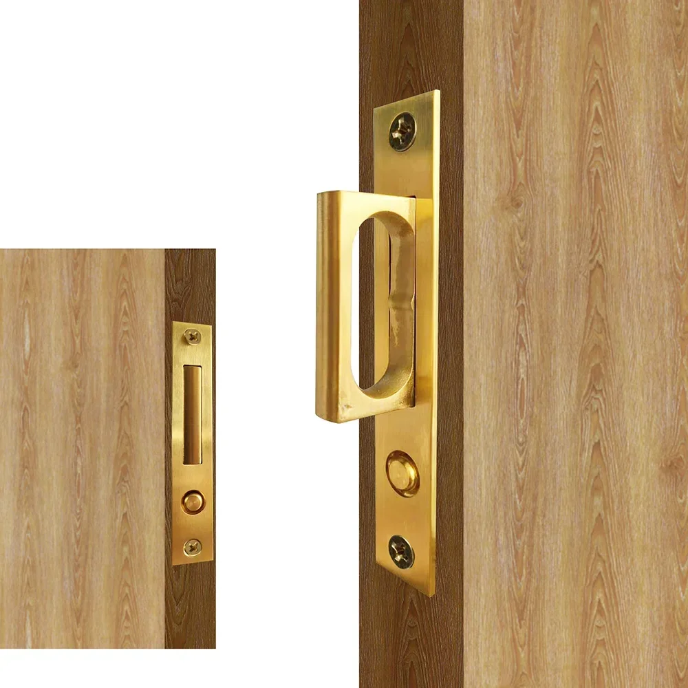 LWZH Sliding Door Hardware Door Edge Pull with Push Automatic Gold Flush Hidden HandleSliding Door Pull Hardware