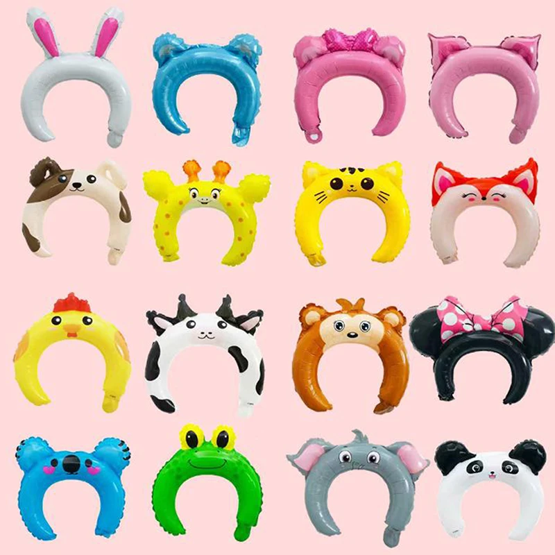 20Pcs Cute Headband Foil Balloon Animal Balloon Children\'s Toys Party Decor