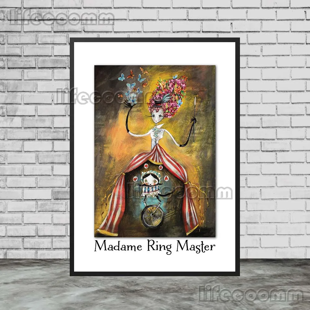 البهلوانية فرقة فراشة فتاة الكرتون المشارك الرسم على لوحات القماش الجدارية الملصقات يطبع جدار صور لغرفة المعيشة ديكور المنزل #5