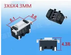 10pcs SMD space formula 3X6X3.3MM 3X6X3.5MM 3X6X3.8MM  3X6X4.3MM Tactile Tact Push Button Micro Switch Momentary 3*6*4.3mm