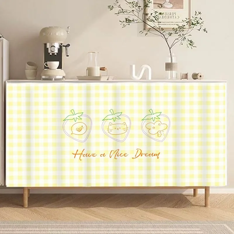 VIKAMA Cute Cartoon Fresh Air Cabinet Curtain Dust Shield Curtain Bathroom Cabinet Kitchen Shoe Cabinet Home Decoration