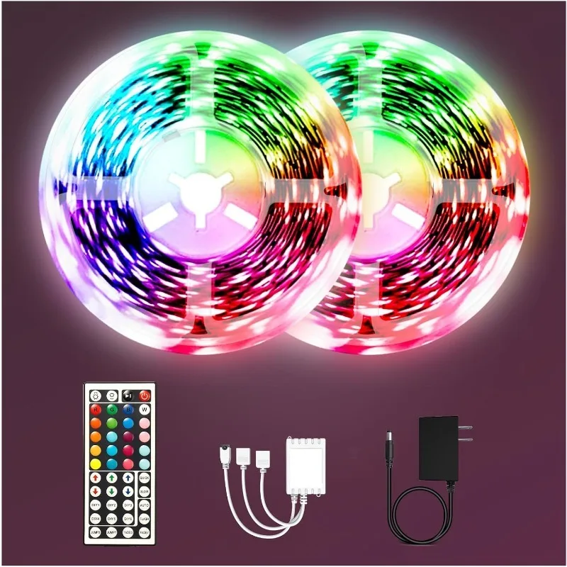 

phopollo 65.6FT Led Lights for Bedroom, 5050 Color Changing Led Strip Lights with 44-Key Remote and 12v Power Supply, Led Lights