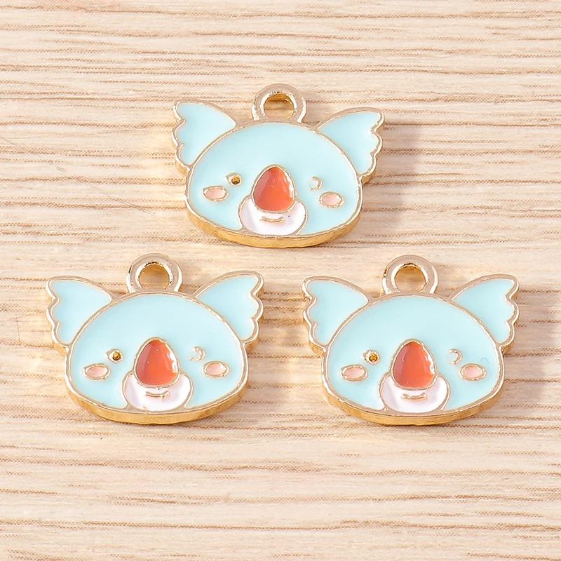 10 stücke Nette Blaue Farbe Emaille Tier Vogel Pinguin Katze Blume Charms Anhänger für Schmuck Machen DIY Ohrringe Halsketten Handwerk geschenk – Detail 13