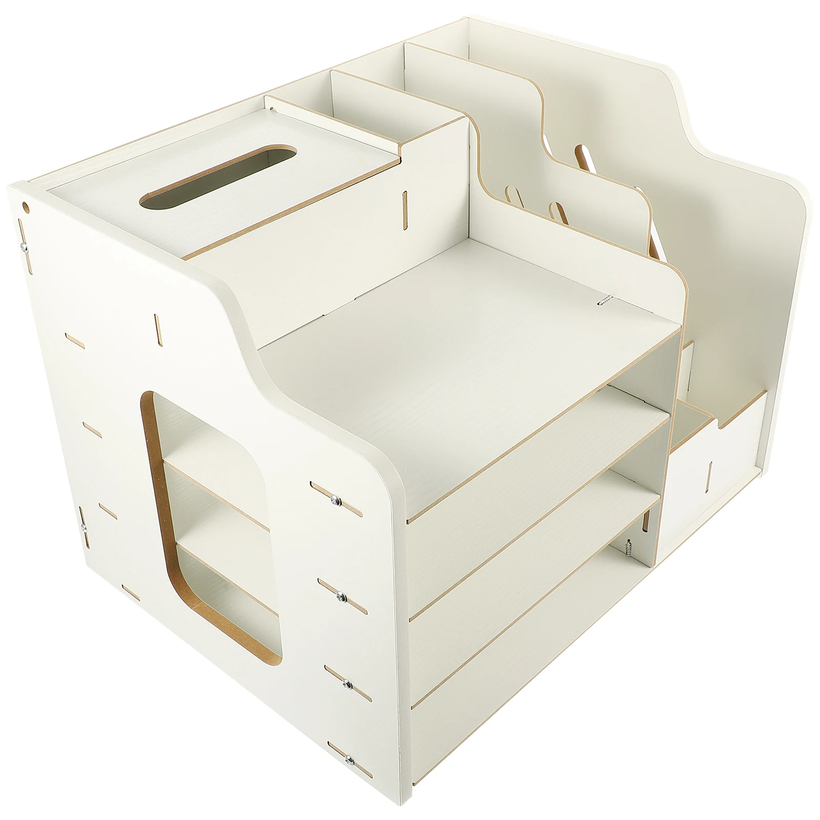 

Modern Desktop Organizer Storage Lockable Drawer Office Supplies Desk Accessories Stationery Files Paperclips Black
