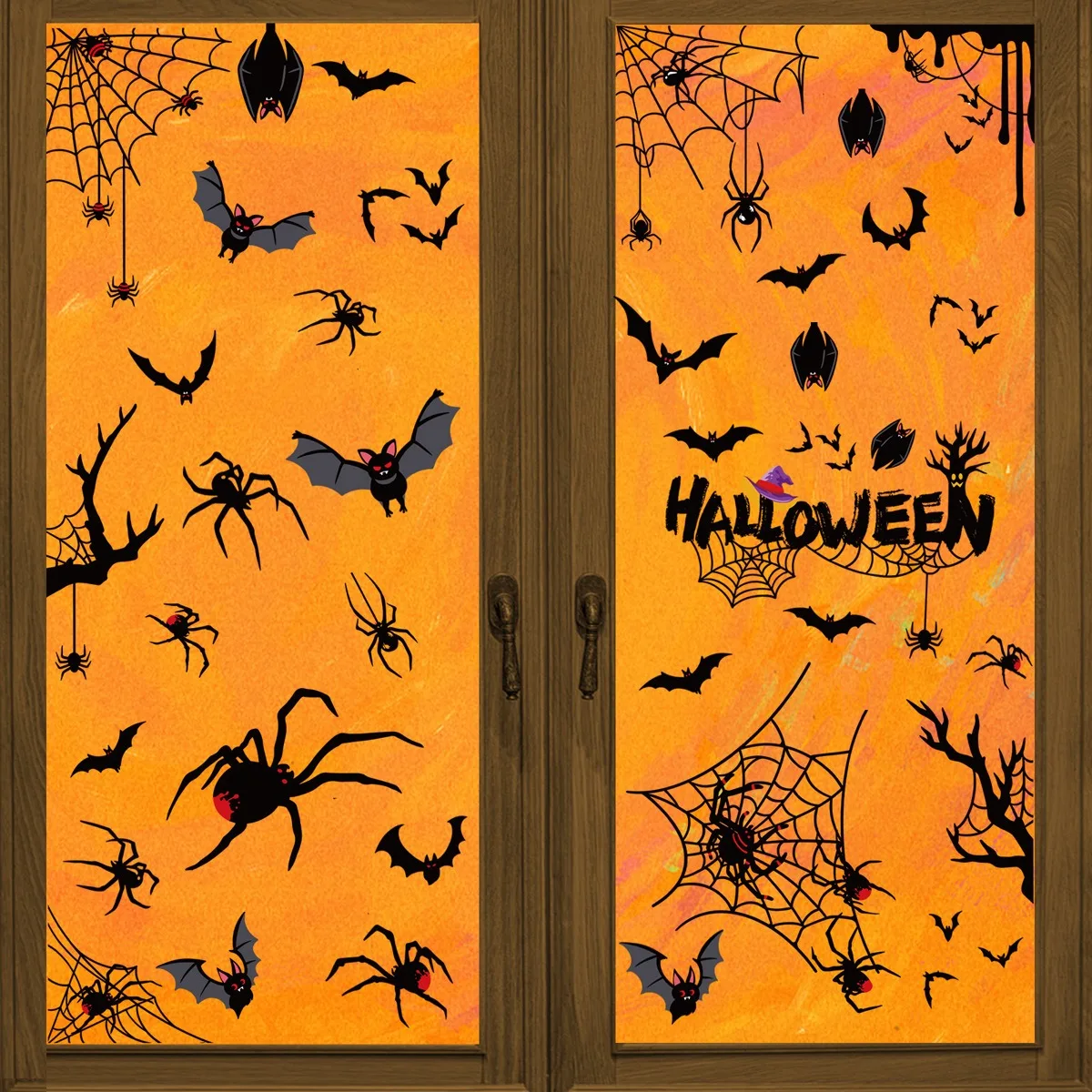 Halloween Decoration Spider Static Glass Stickers Ghost Festival Pumpkin Spider Bat Window Stickers Halloween Party Home Decor