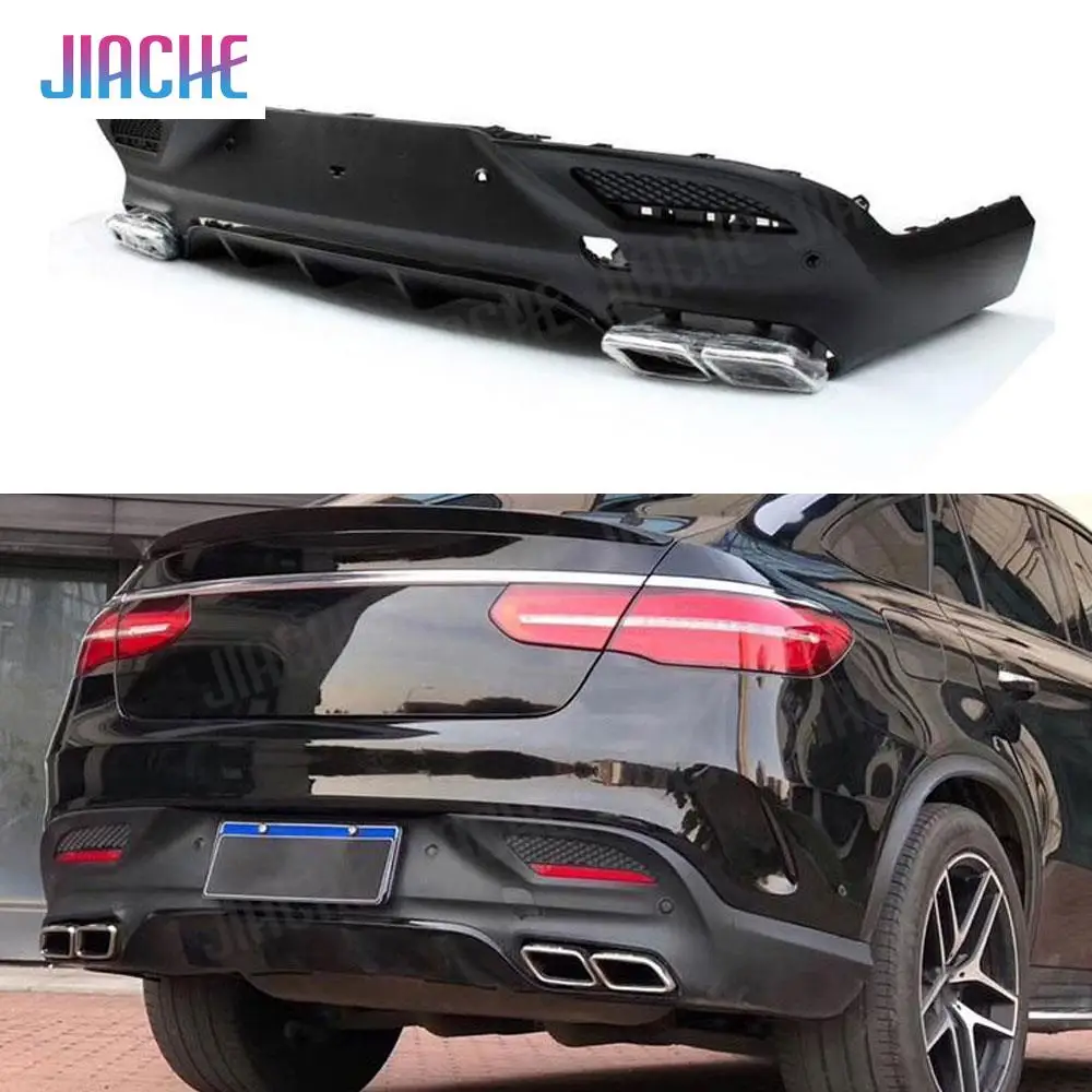 

PP Rear Bumper Guard Lip Diffuser with Exhaust Tips For Benz GLE Class W292 C292 GLE63 AMG Coupe 2016-2018