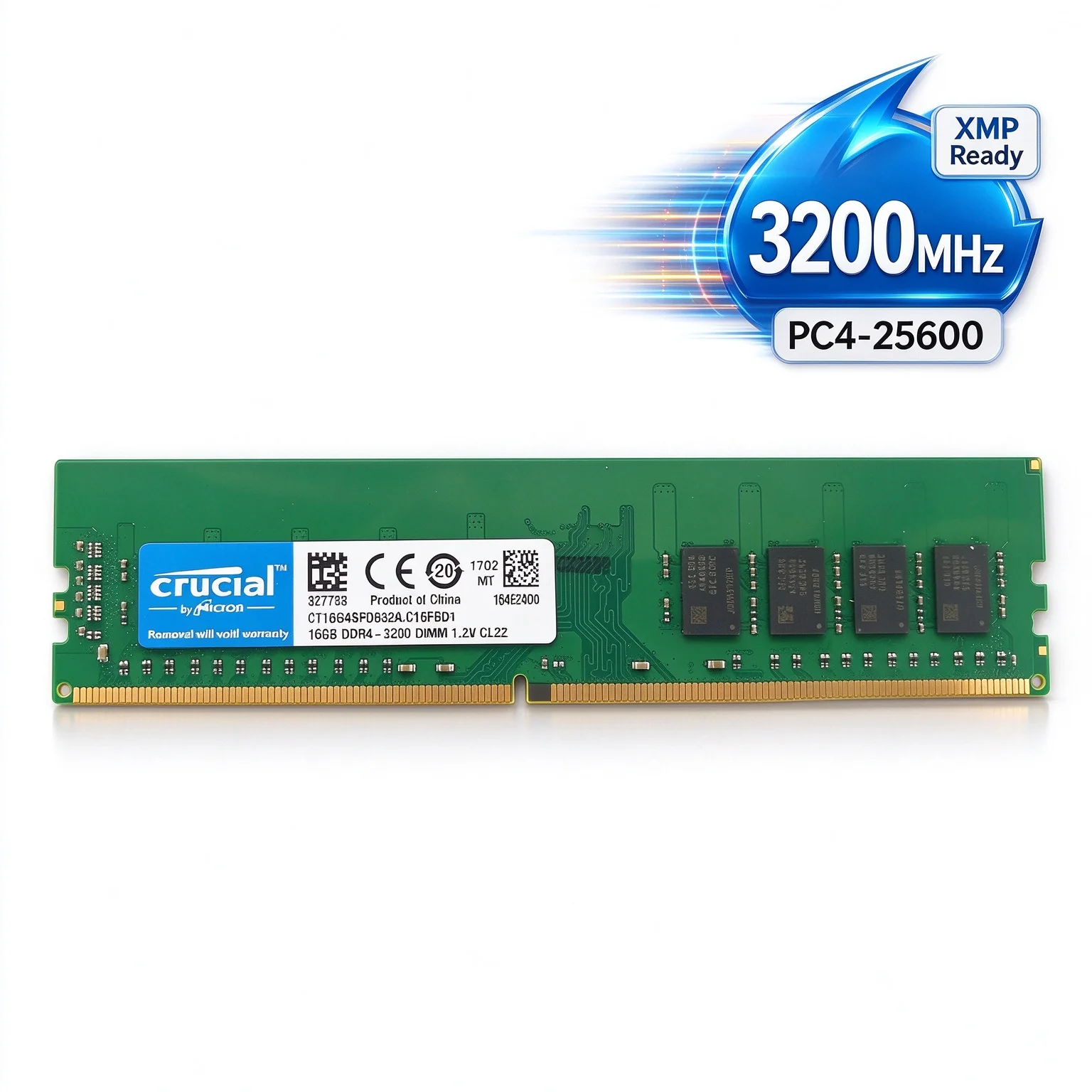 Crucial DDR4 DIMM RAM 4GB 8GB 16GB 32GB 2133MHz 2400MHz 2666MHz 3200MHz PC4 288Pin Memory Desktop RAM - view 5