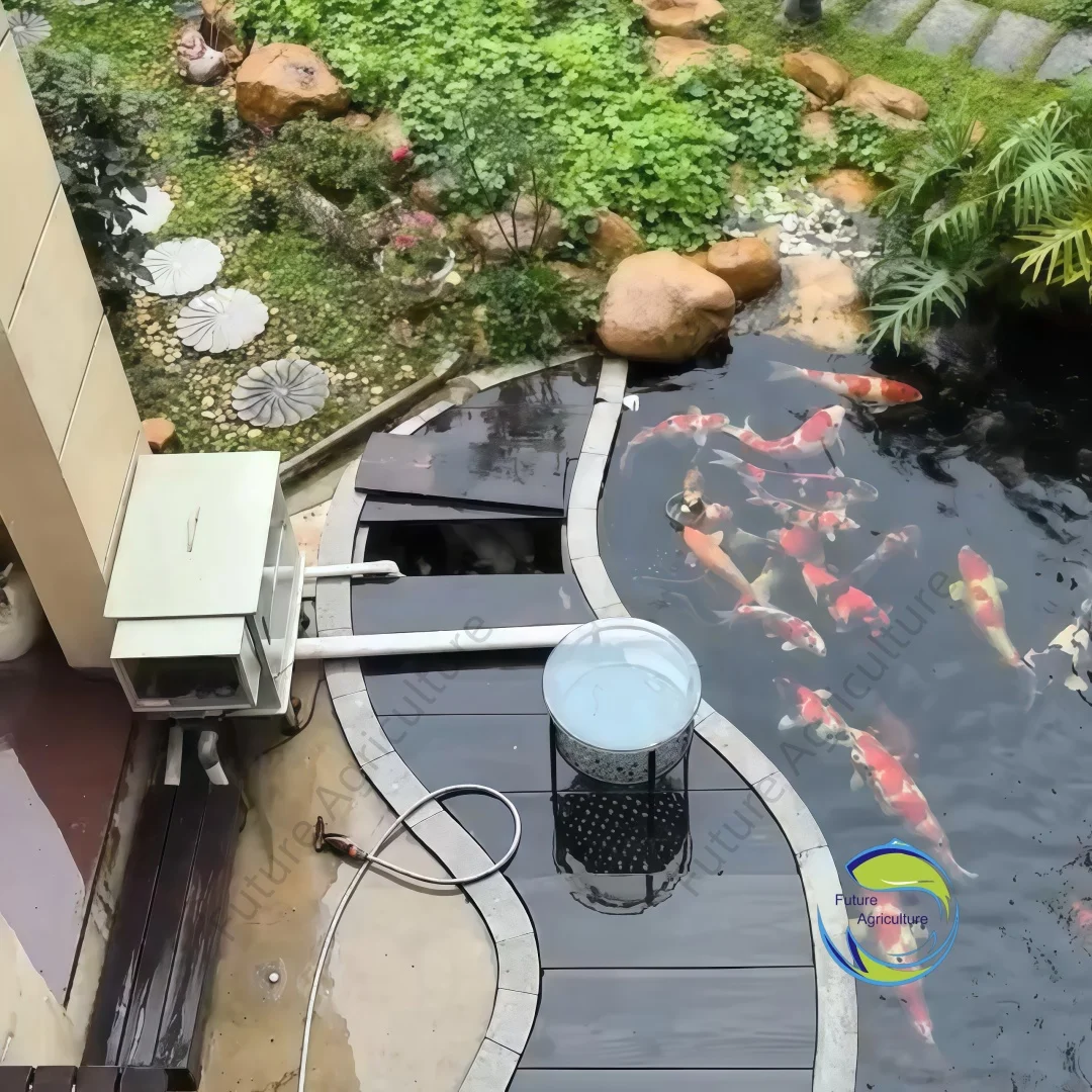 Automatic Large Aquarium Koi Fish tank External Gravitait Filter System Rotary Drum Filter for Koi Pond