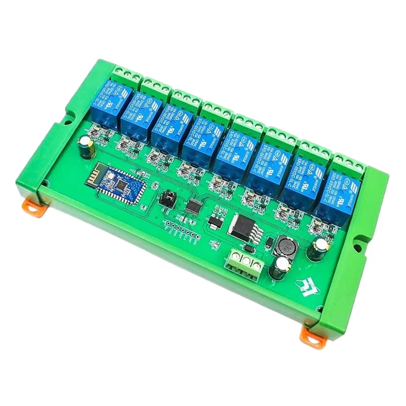 8 Channel BT Relay Module 5V/DC7-28V Power Supply Mobile APP Remote Control Switch 10A 250VAC 30VDC UART Debug Port Relay Module