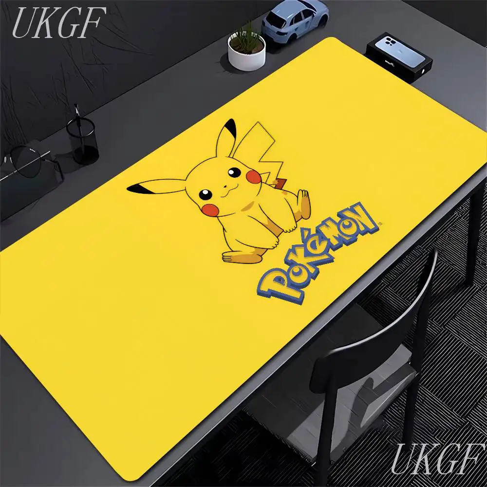 Mouse Pad P-pokemon Pikachu Computer Gaming Accessories Mousepad Laptop Desk Mat Gamer Carpet Locking Edge Rubber Mouse Pads