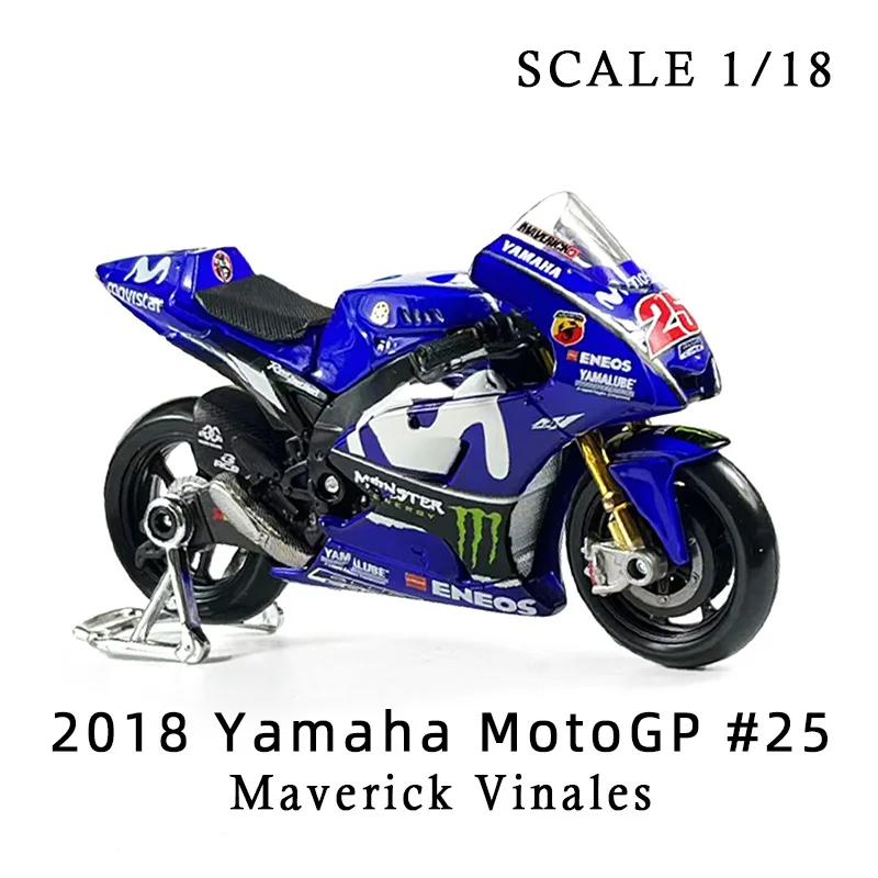 

1:18 2018 Yamaha Moto GP 25 Replica Motorcycle Bike Model Souvenir Collectible Mini Moto Diecast Home Office Vehicle Toy