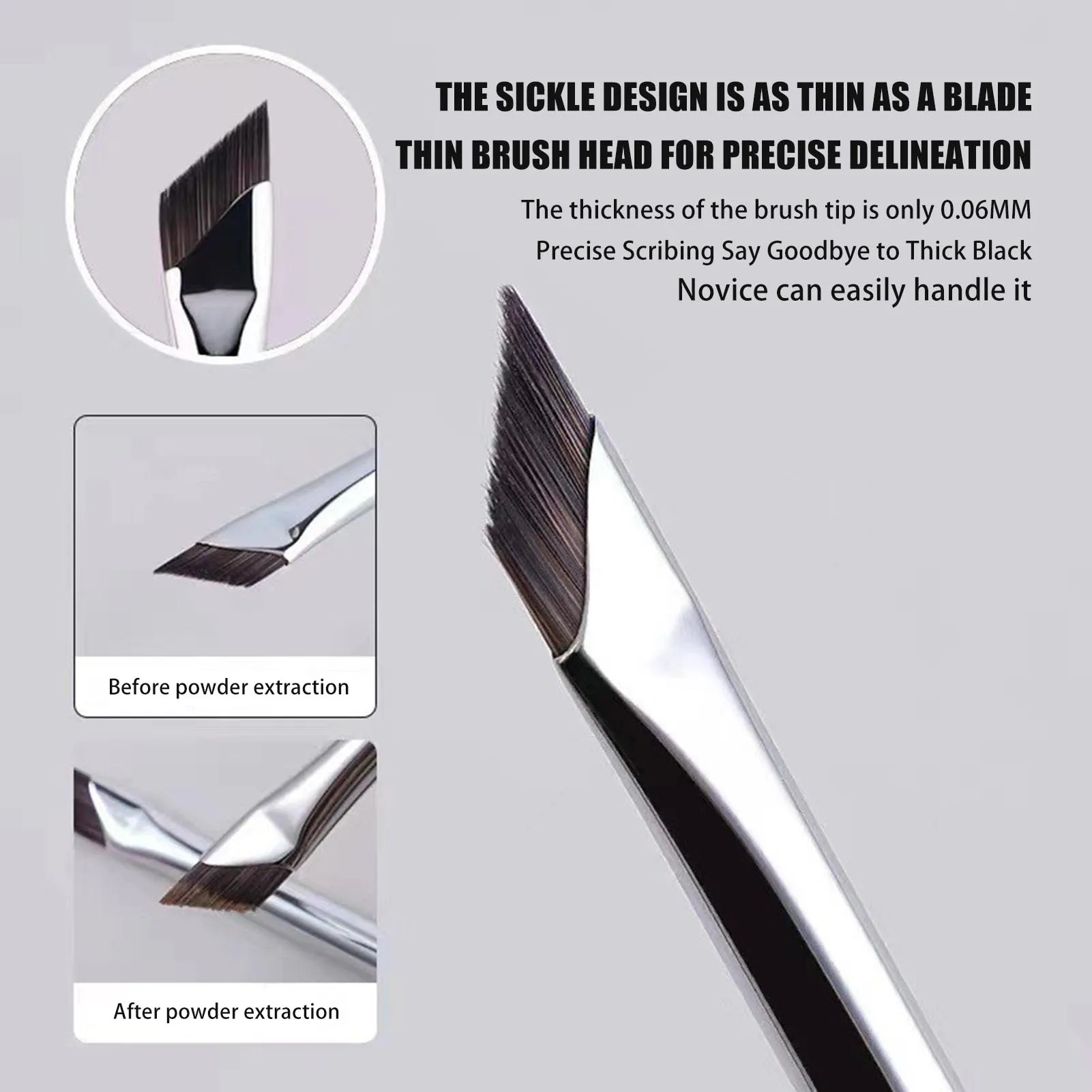 Ultra Fine Eye-liner Brush Angled Blade Design For Precision Eyelid Brow And Lower Lash Detail Makeup Application Beauty Tools