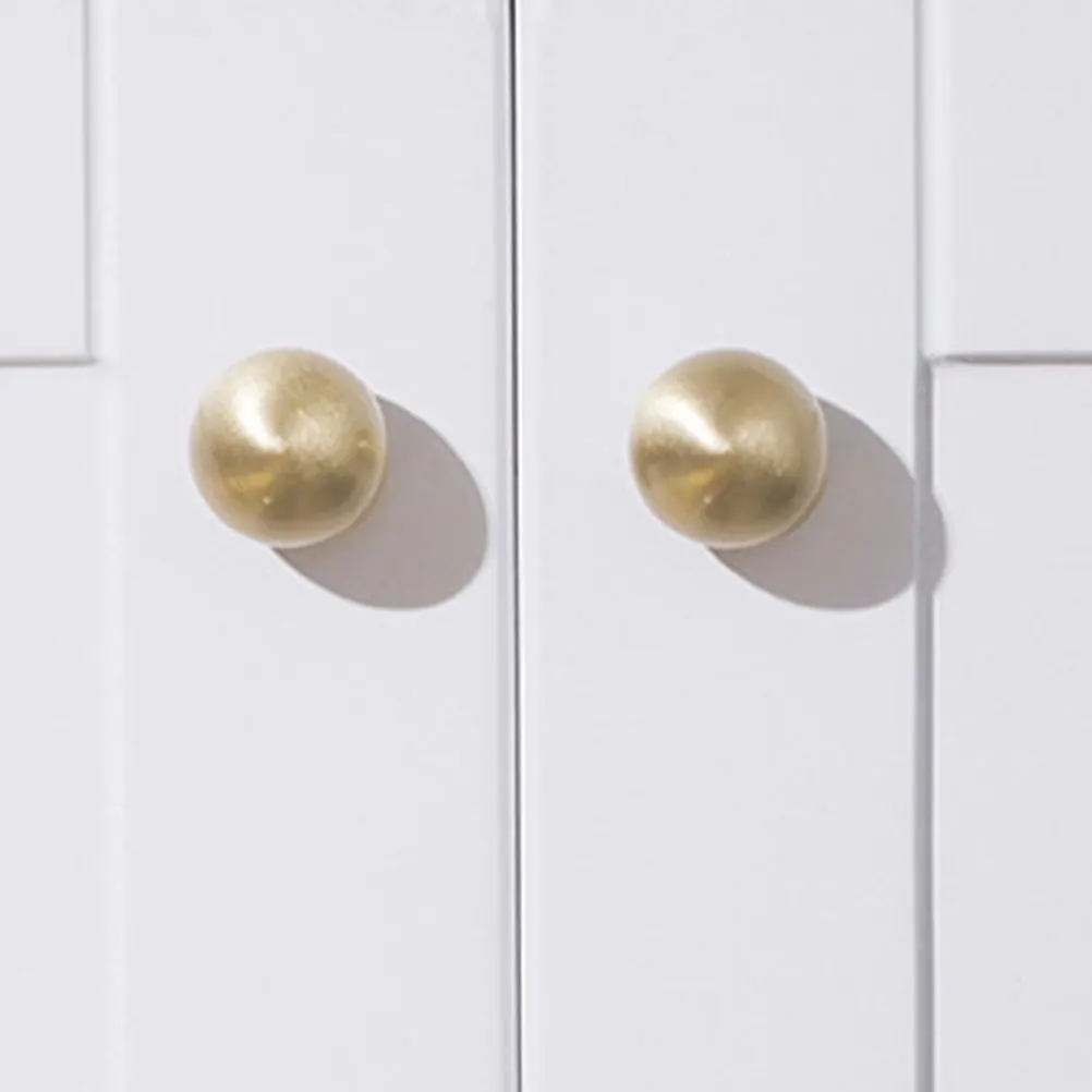 

2 Pcs Brass Ball Handle Knobs for Dresser Metal Kitchen Cabinet Handles Drawer Door