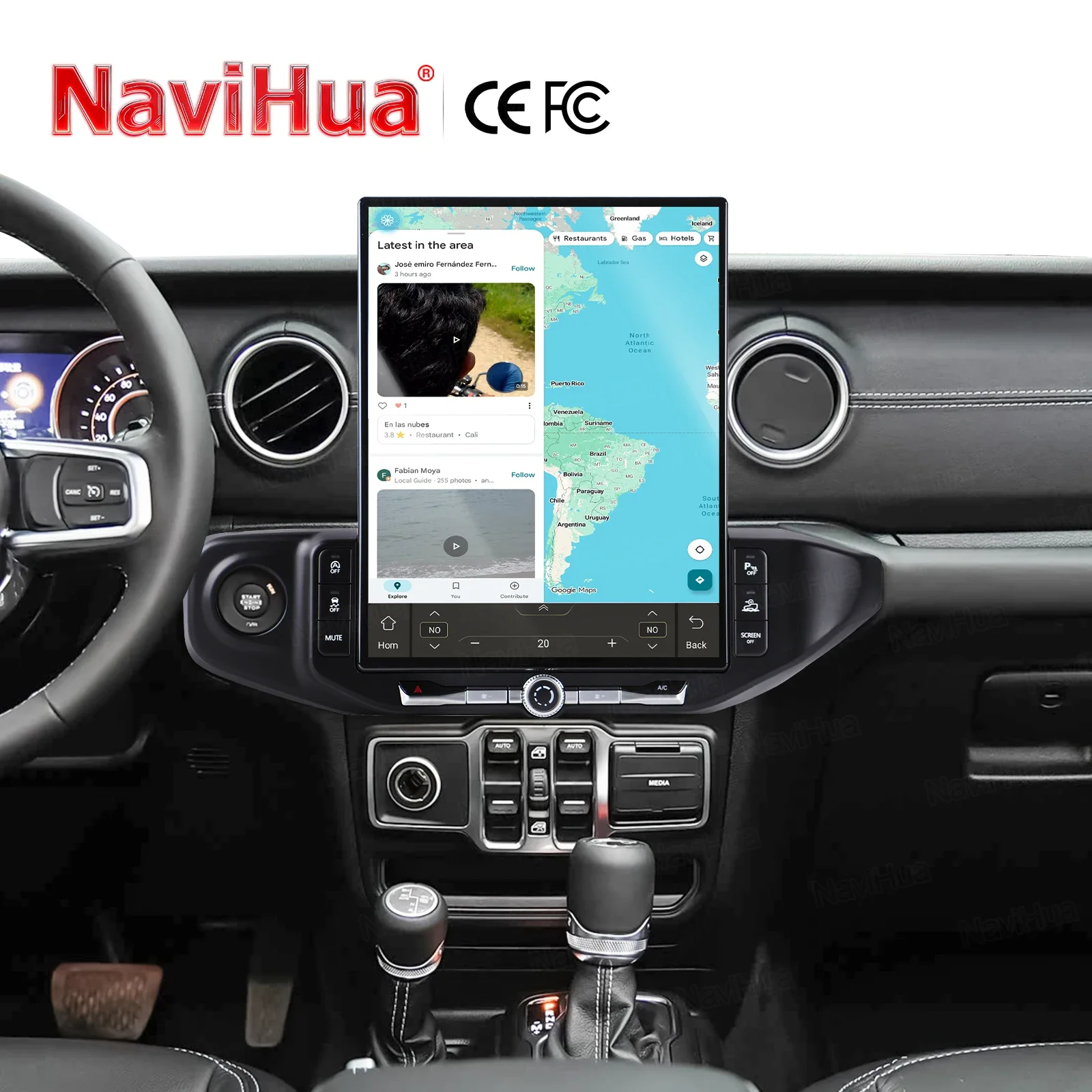 

16.2-дюймовый сенсорный мультимедийный экран для Jeep Wrangler JL 2018-2022, Android автомагнитола с CarPlay, навигацией и монитором