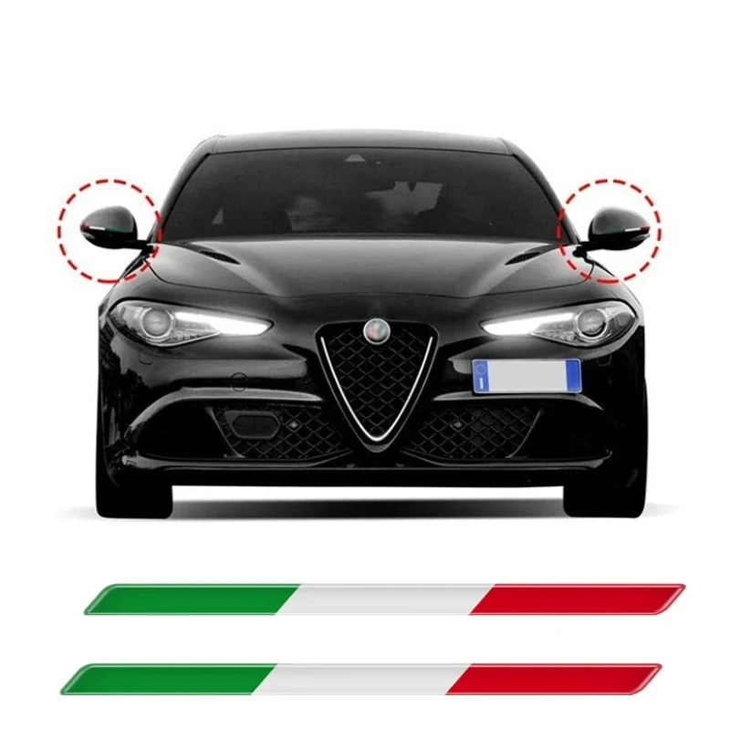 2x الإيطالية ثلاثي الألوان العلم الايبوكسي ملصق مزخرفة ثلاثية الأبعاد خزان للدراجات النارية الشارات ملصقات حالة التصاق قوي Unerisal سيارة الشارات