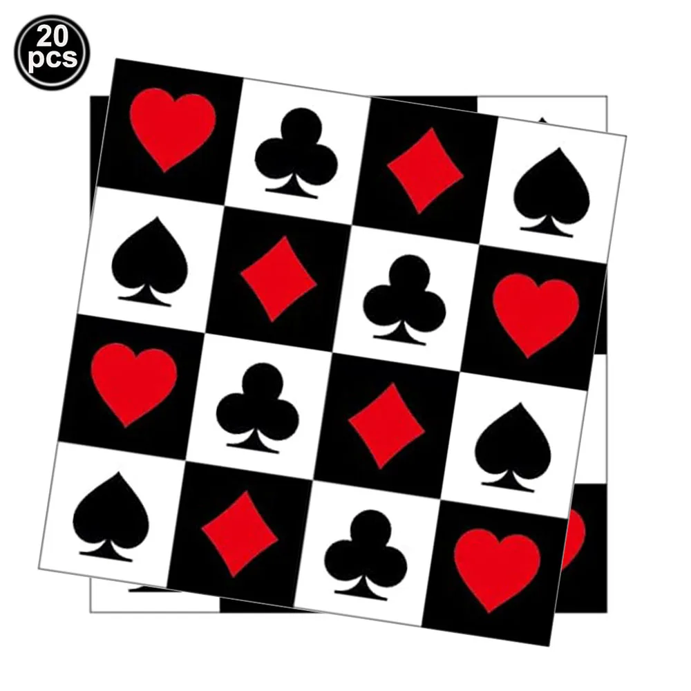Casino-Themenpartygeschirr, Poker-Party, Pappteller, Servietten, Teller, Tassen für Erwachsene, Las Vegas Casino-Themenpartydekorationen – Detail 2