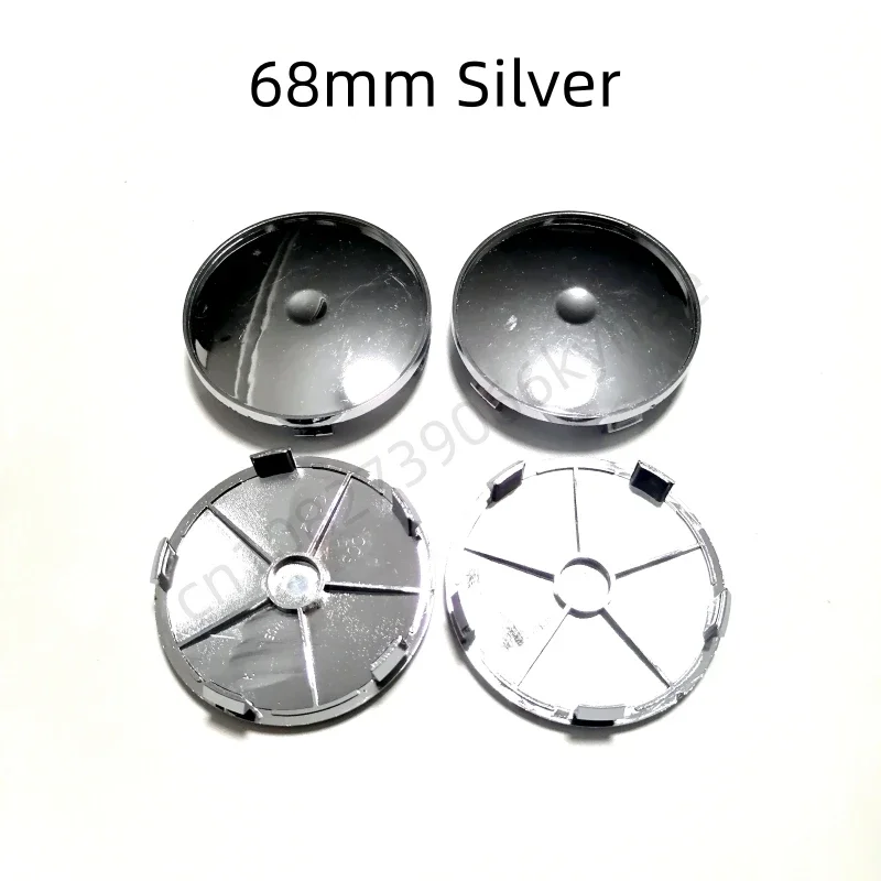 4pcs Car Black Silver Wheel Hub Center Caps 56mm 60mm 65mm 68mm Rim Cover  No Logo Badge Universal Exterior Styling Accessor