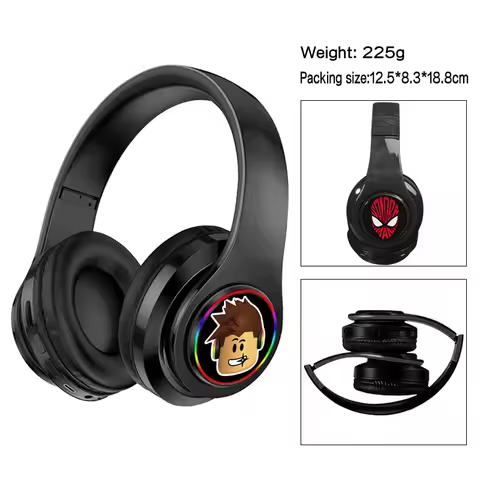 Roblox Game Creative Cartoon Peripheral Wireless Bluetooth Earphones Head Mounted Portable Headphones Student Birthday Gifts