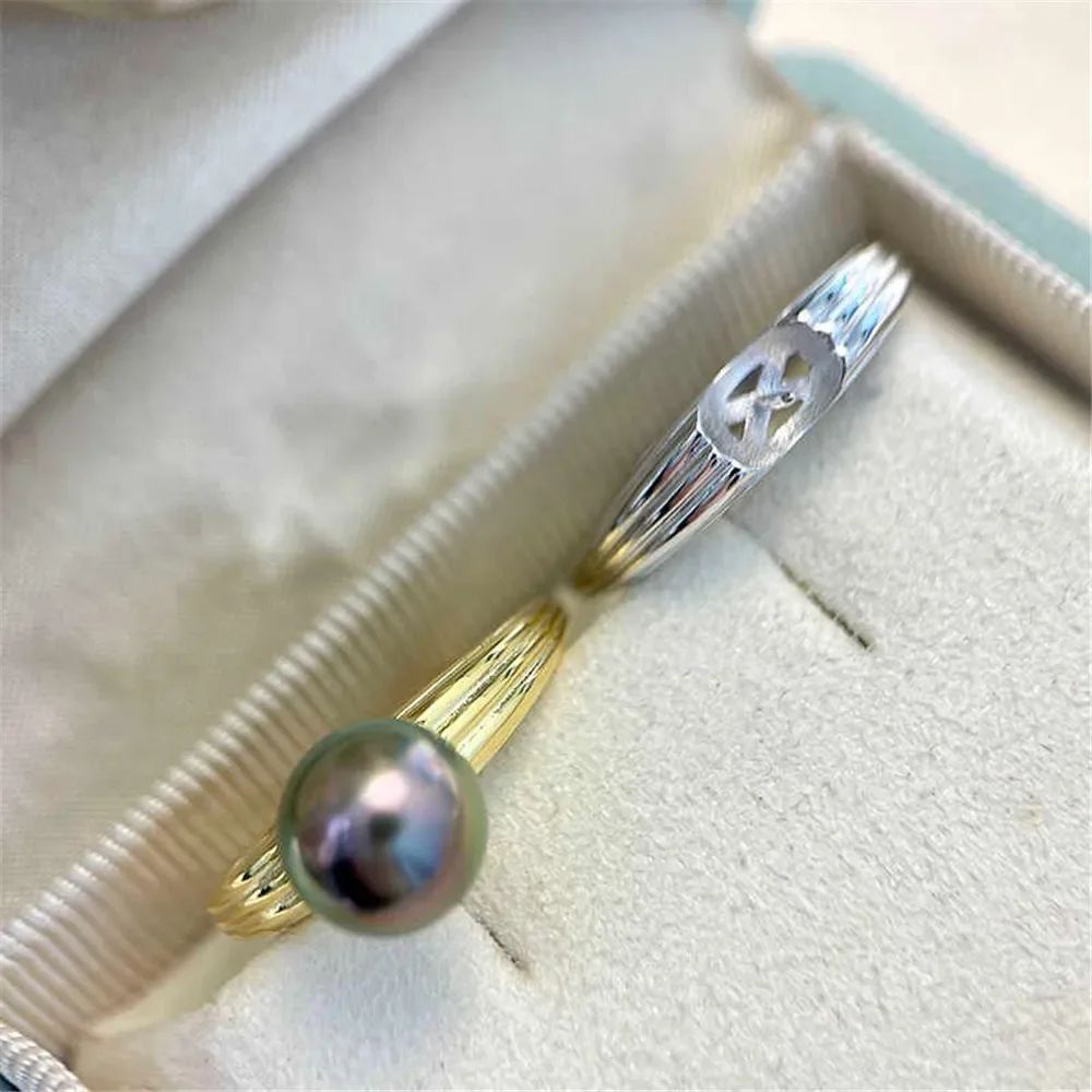 Solid S925 Sterling Silver Pearl Ring Settings Findings & Accessories - for Jewelry Making Bulk Wholesale Craft Supplies 8-10mm