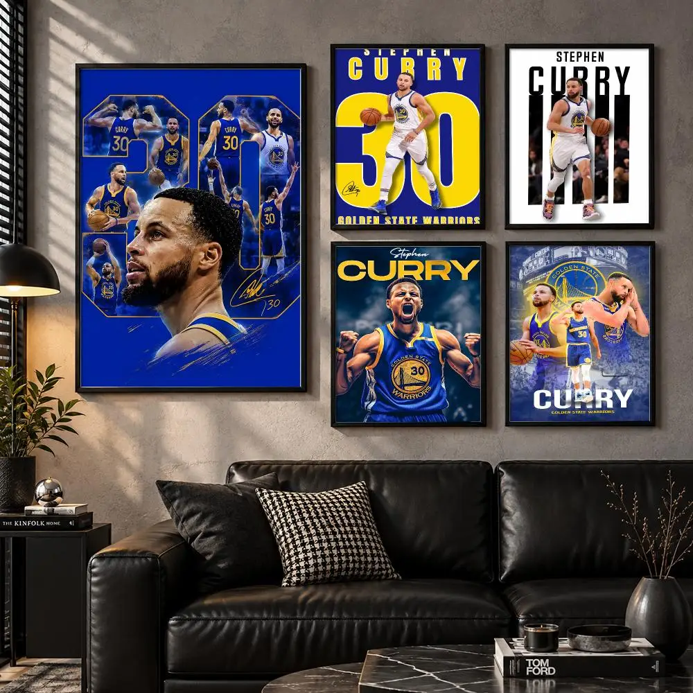 Famous Star Player Sports Art Fanart Poster Stephen Curry Poster Modern Wall Art Bedroom Living Room Print Unframed