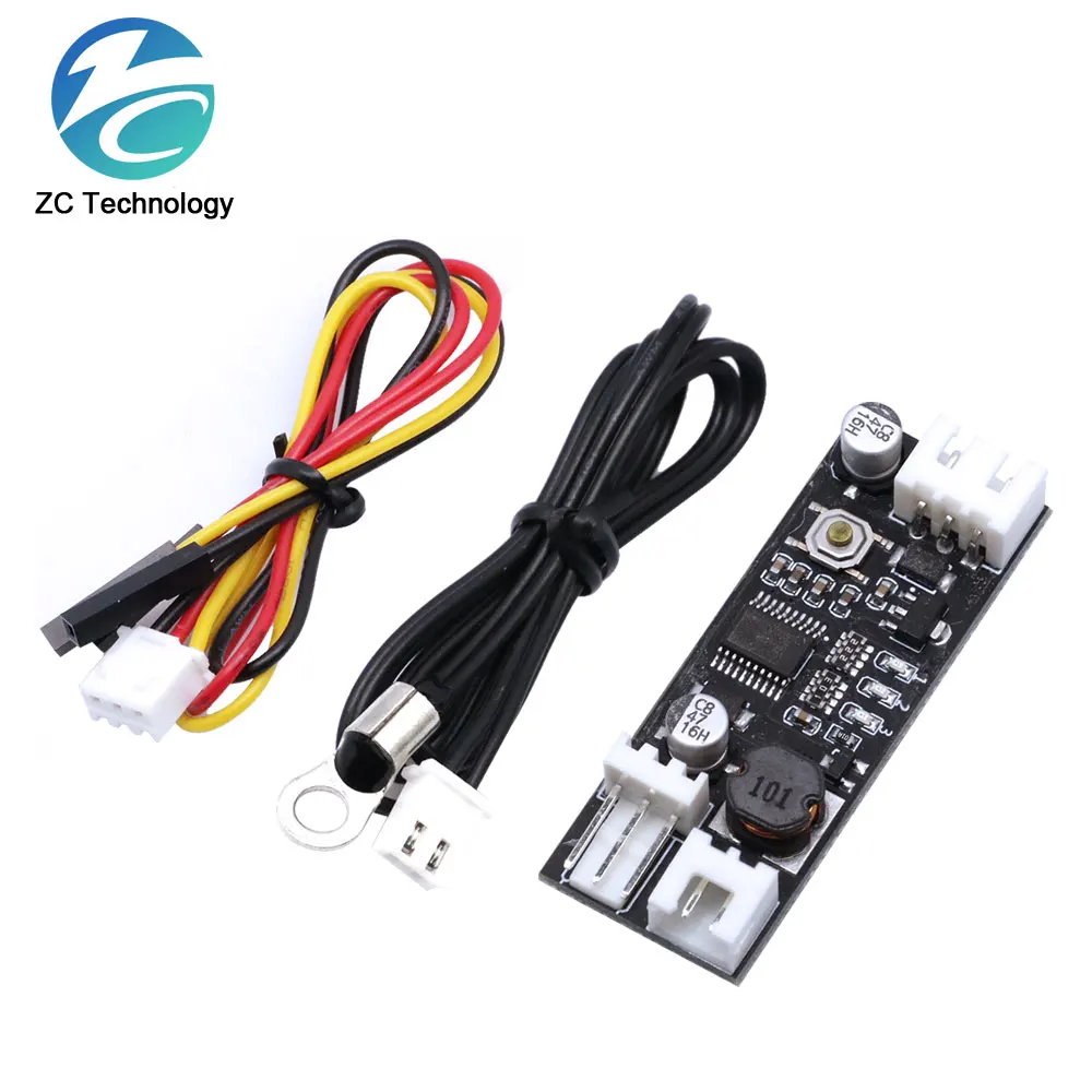 Single 12V 0.8A DC PWM 2-3 Wire Fan Temperature Control Speed Controller Chassis Computer Noise Reduction Module NTC B 50K 3950