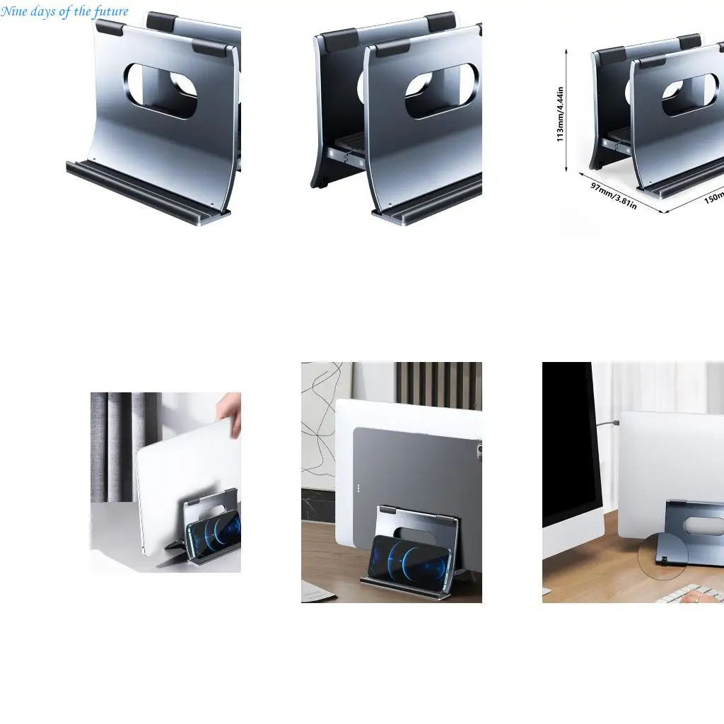 Aluminum Laptop Vertical Dock Stand Holder Gravitational Auto Lock Designing E65A