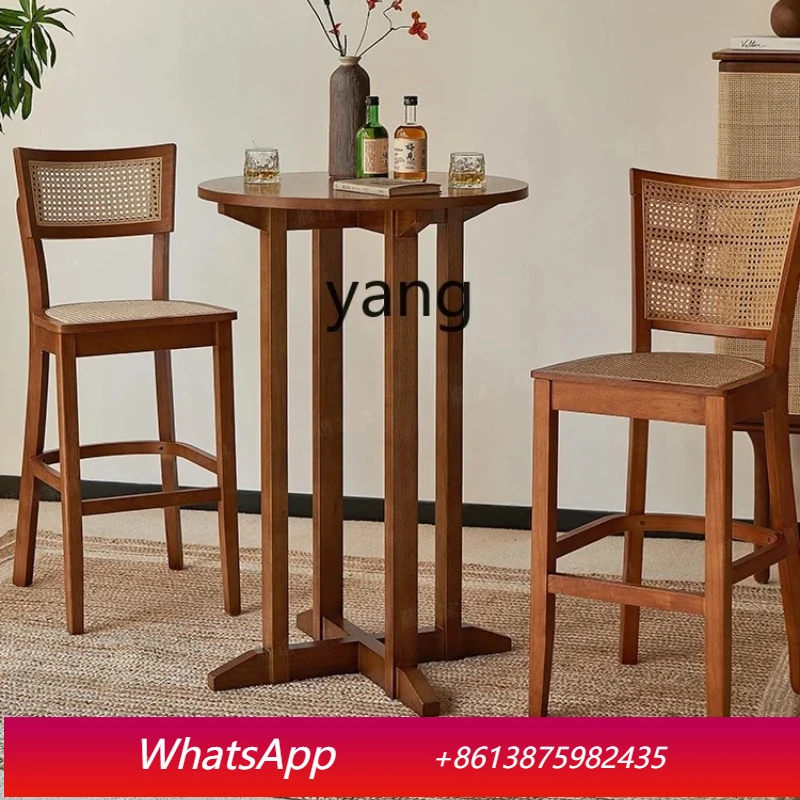 MMM solid wood coffee table negotiation round sofa side bar table art bedroom restaurant