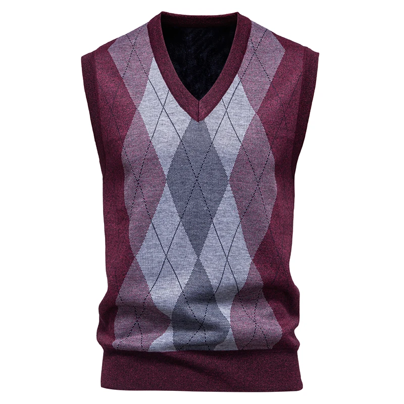 

Autumn Winter Mens Knitted Vest Pullovers Sleeveless V-Neck Sweater Vest Button Front Knit Cardigan Vest