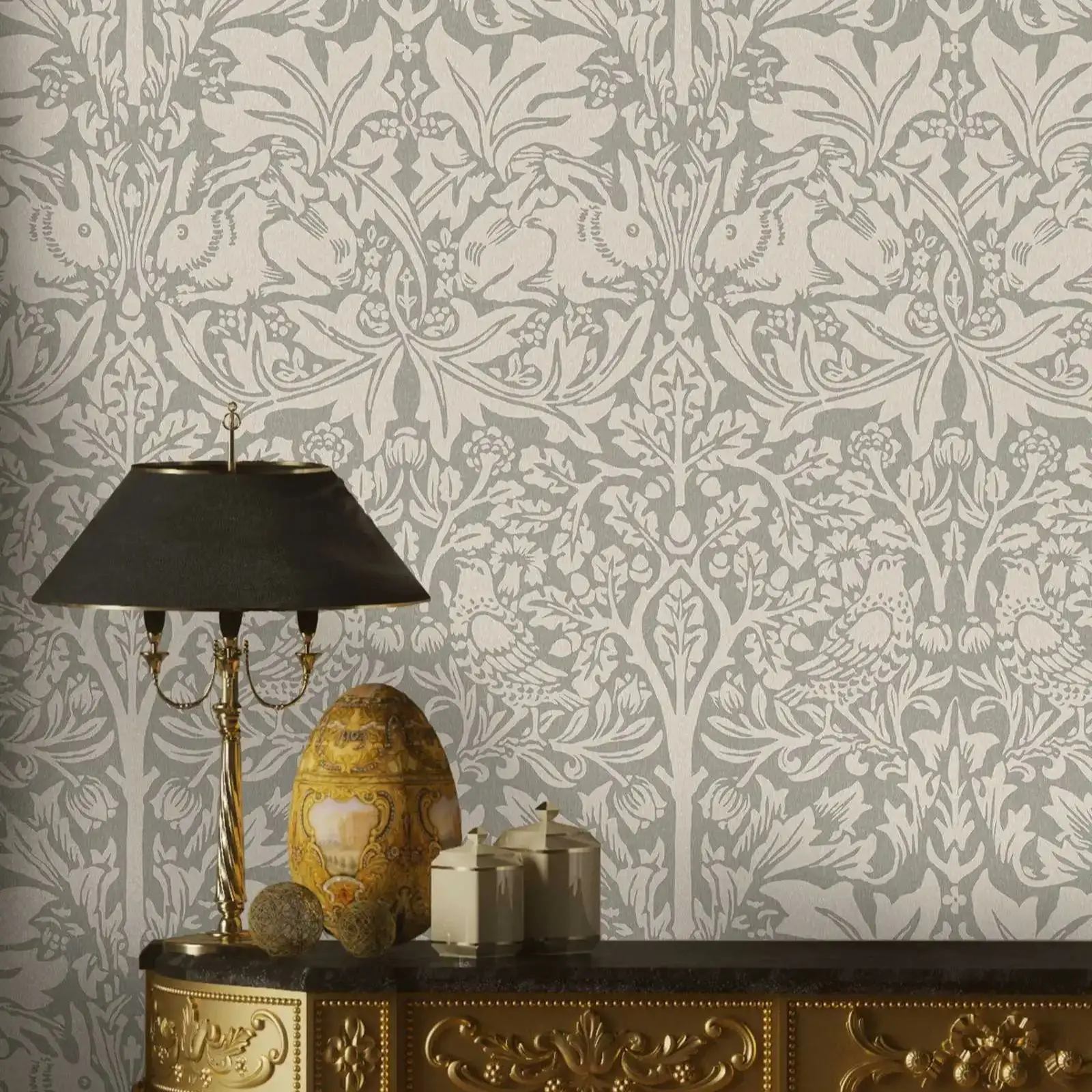 Natural Brer Rabbit Peel and Stick Wallpaper, Botanic Plants Wall Paper Mural, Vintage,Botanical Wall Mural Paper, Wall Art Deco