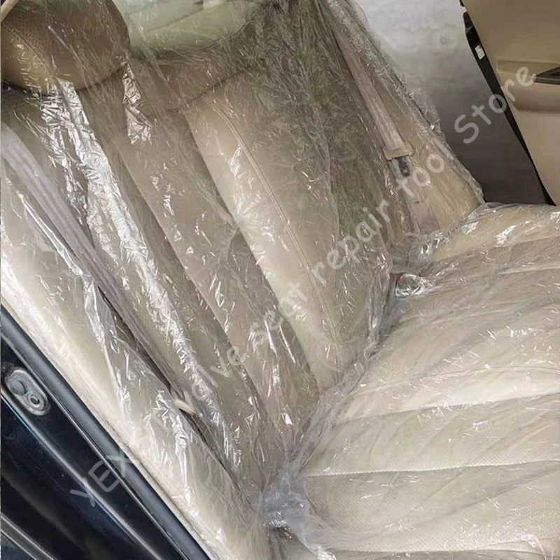 5 مجموعات من غطاء مقعد السيارة الناعم القابل للتصرف، غطاء حماية بلاستيكي عالمي مقاوم للماء للعناية بالجمال وإصلاح الجمال #4