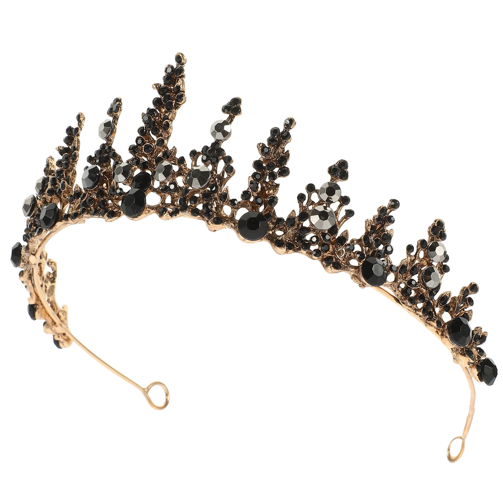 

Черная Корона, тиара в стиле барокко, свадебный элегантный головной убор, аксессуар для свадебной вечеринки, ретро головной убор из сплава, инструмент для волос, невеста, подружки невесты