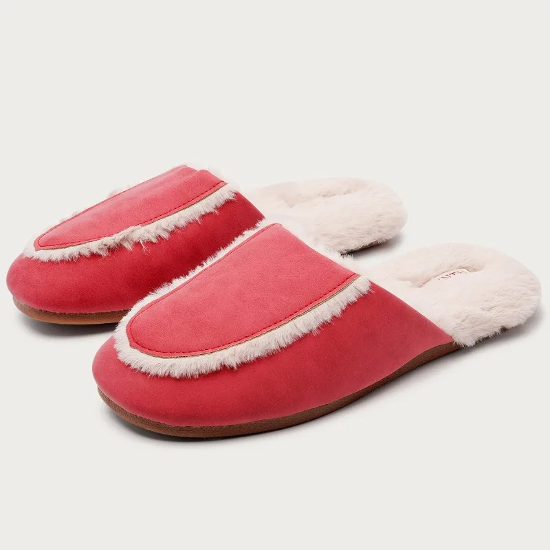 شقة دافئة شبشب منزل النساء الخياطة موضة الراحة رقيق الشرائح الإناث ضوء غير رسمي عدم الانزلاق الشتاء أفخم أحذية قطنية المنزل #4