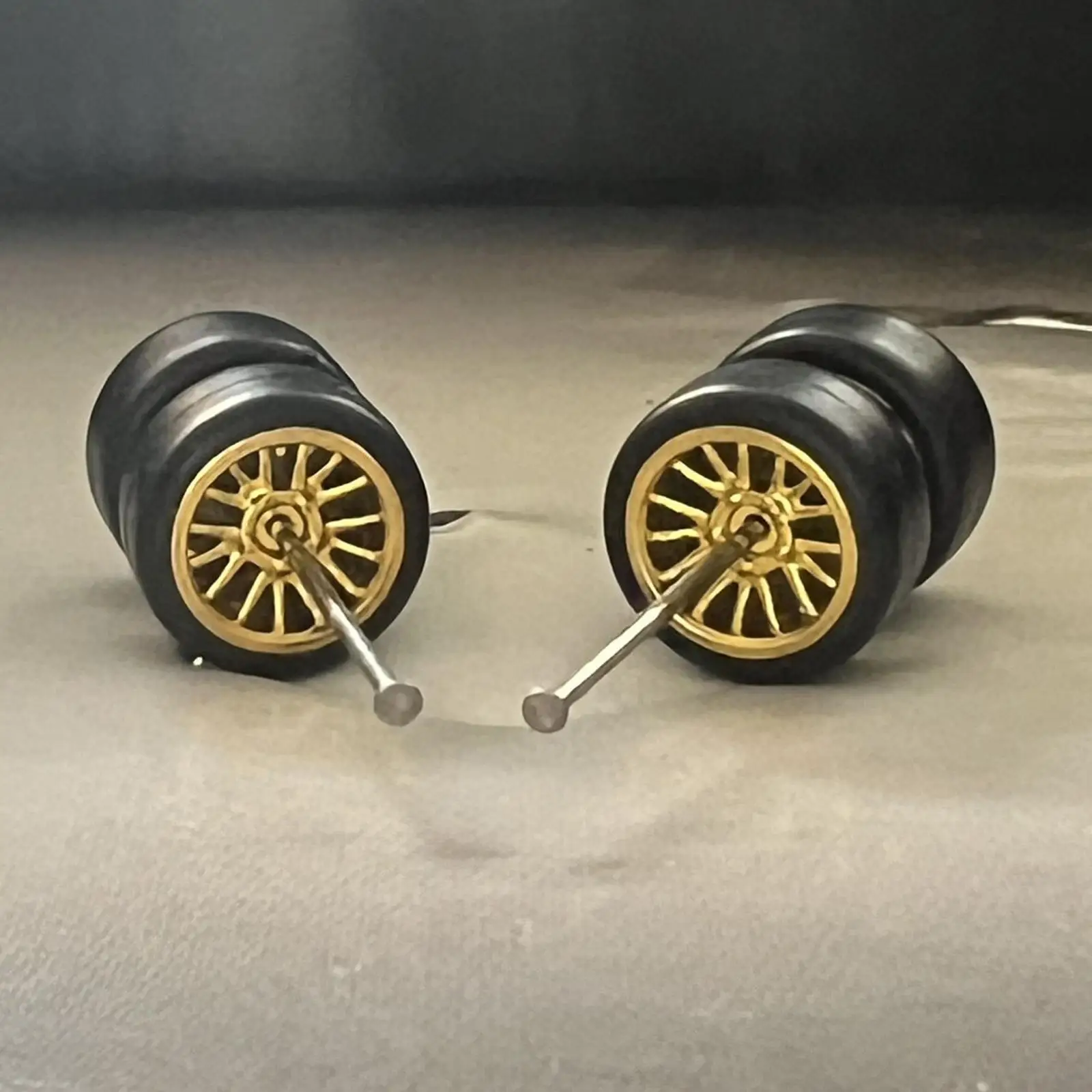 Miniature Roll Shaft Wheel Set 1 64 Scale PP Iron Tires for Diecast Car Model Trucks Upgrade Parts for Adult DIY RC Craft Toys