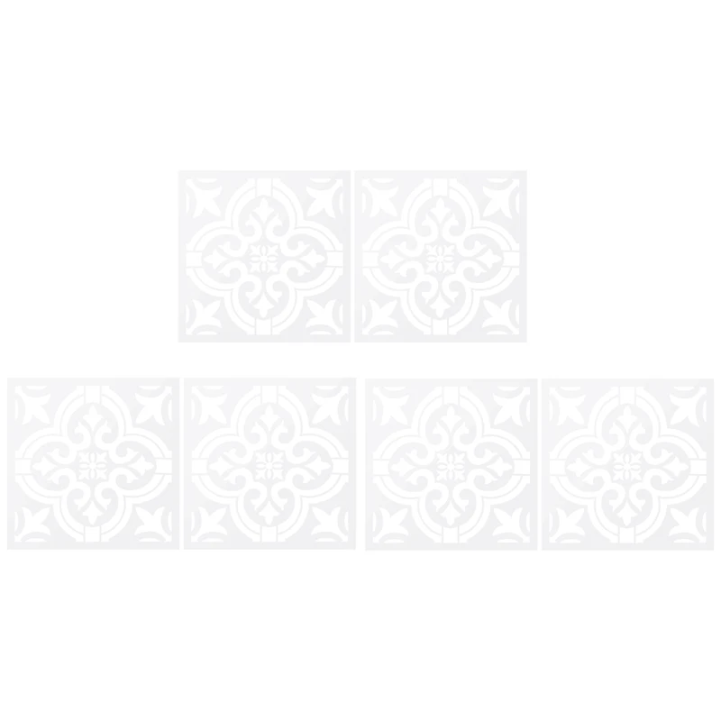 

6 Pcs DIY Painting 30X30cm Vintage Flower Pattern Stencils Template For Tile Wall Floor Furniture Painting Decorative