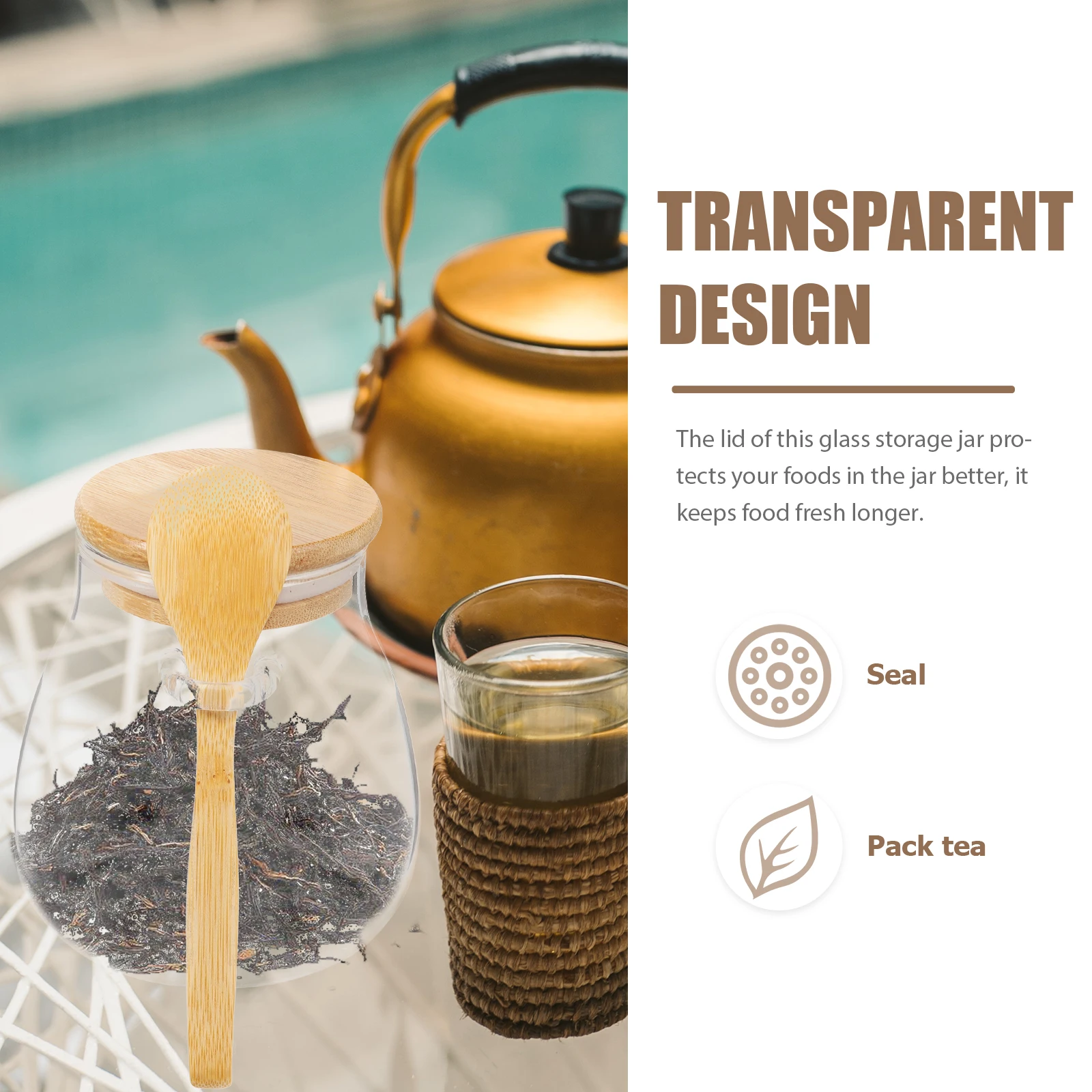 

Tea Convenient Canister Transparent Jar Kitchen Food Containers Coffee and Canisters Glass Multi-function Bulk