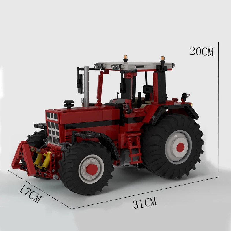 Modèle de remorque de tracteur international Moc RC Farm, idées créatives de bricolage, jouet pour enfant, cadeau d'anniversaire, blocs technologiques, 1455XL, 1:17, 1137 pièces