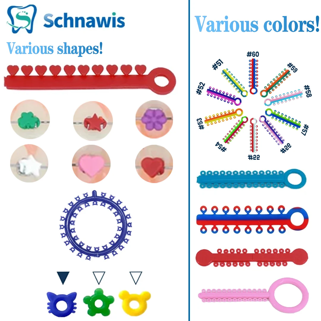 Dental Orthodontic Elastic Ligature Ties Heart-shaped Cartoon O-Ring Bands Cat Flower Mouse Elastic Bands Brackets Archwires