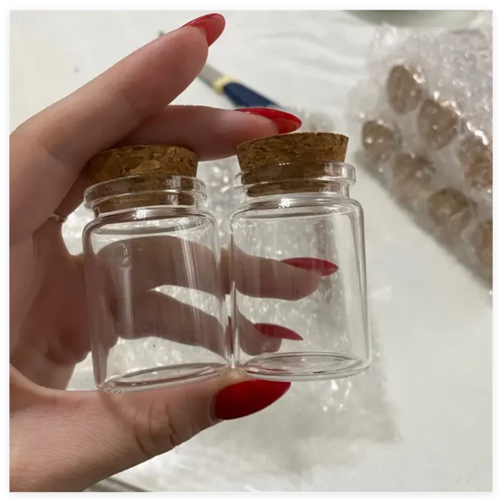 12/18/24/36/48 PCS 30ml Glass Bottles Cork Tiny Jars Clear Mini Containers DIY Wedding Favors Wishing Bottles Spice Storage