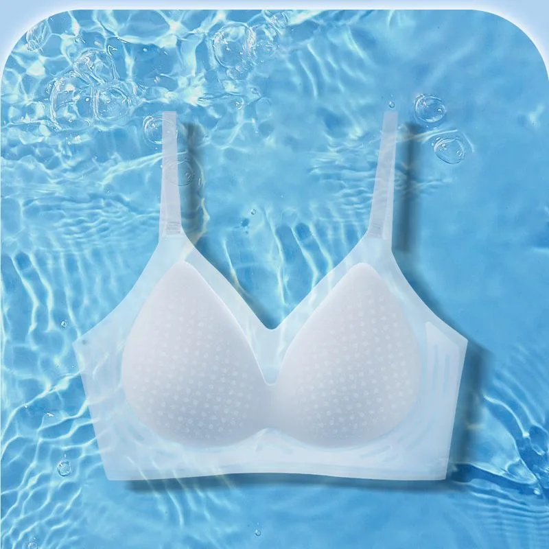 KUCLUT  Ice Silk Seamless Underwear Women's Small Breast Gathering Wireless Breast-Reducing Cooling Beautiful Back Bra view 3
