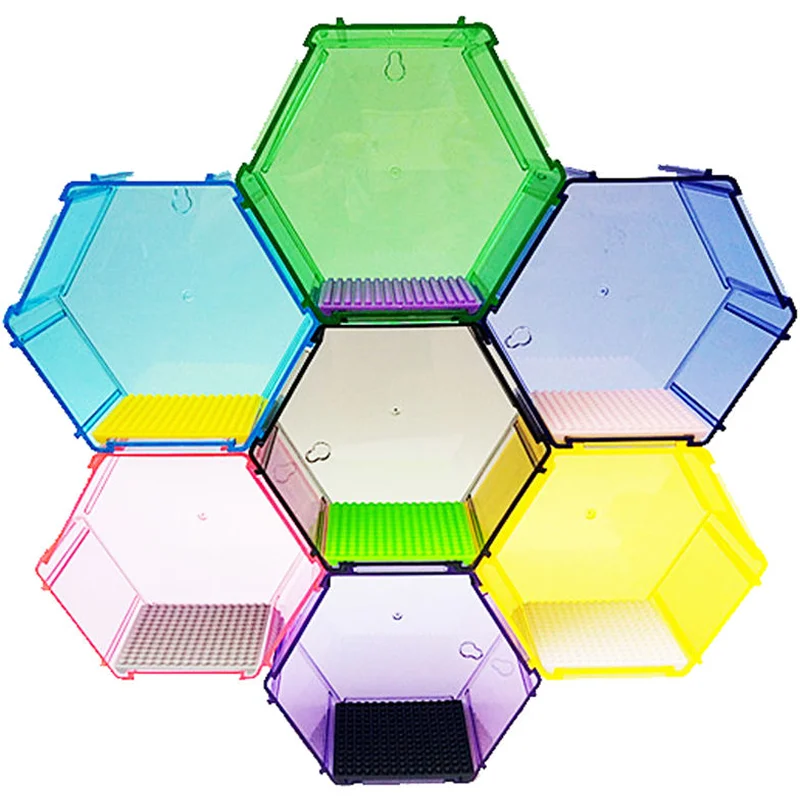 Wall Mount Hexagonal Display Box For Action Figures,Minifigure Building Blocks,Doll,Toy,Dustproof Display Case  For Collectibles