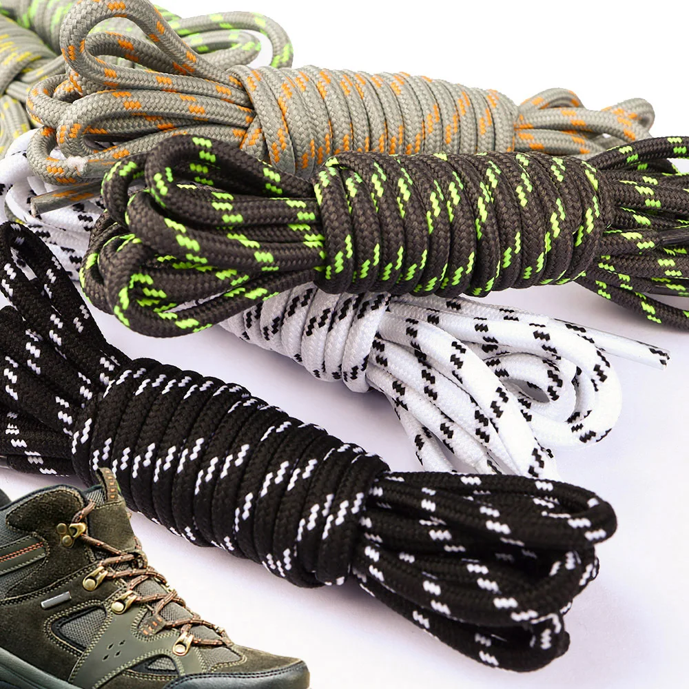 1 Pair Round Shoelaces Flower Dots Solid Laces Polyester Shoelaces Matching Sports Shoes Tooling Martin Boots Hiking Shoe Laces