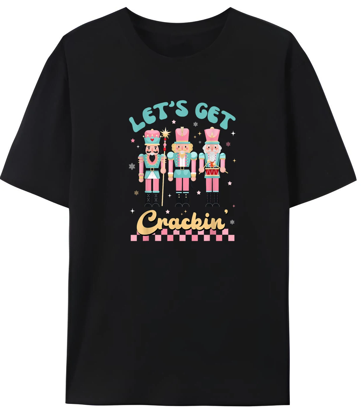 

Pink Nutcracker Ballet Christmas Nutcracker Funny T-Shirt Mens Cotton Breathable Soft Printed Tops Daily Wear