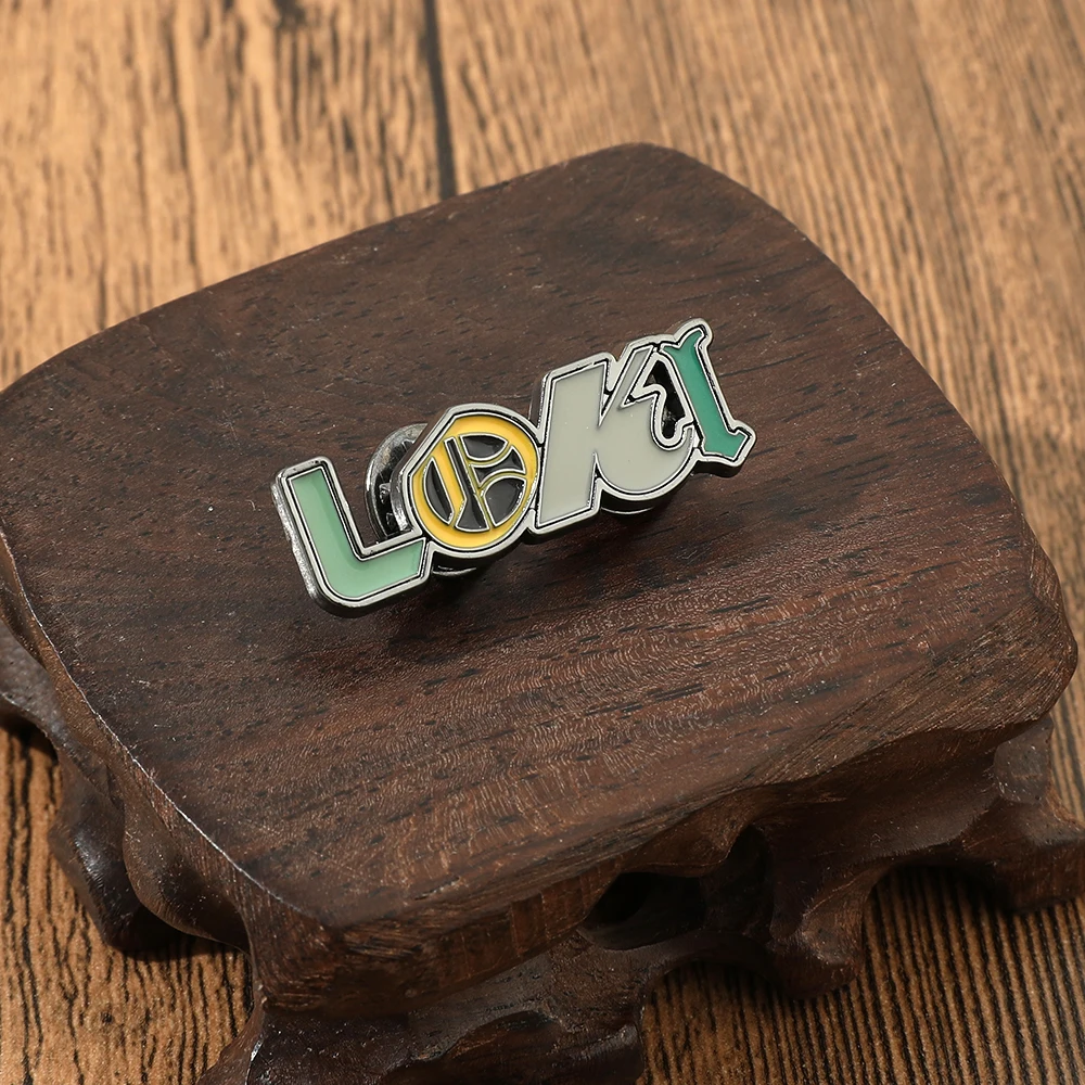 God of Tricks Loki Avengers Superhero Loki Name Brooch Costume Backpack Pin Jewelry Accessories for Fans Gift