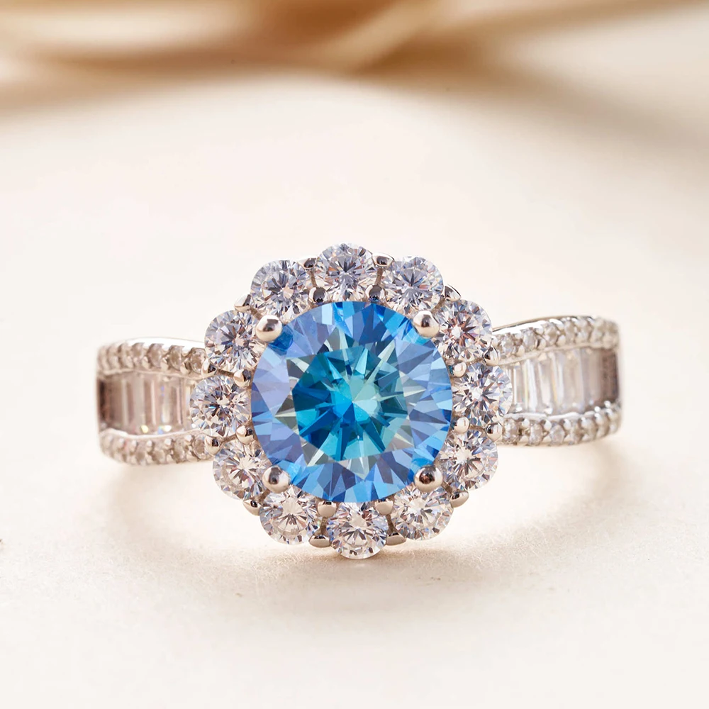 

JoyceJelly 2ct Moissanite Rings With GRA Certifi For Cham Lady D color VVS Moissanite Gemstone Dating Wedding Party Jewerly Gift