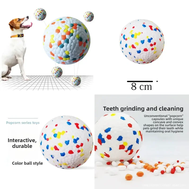 Rugged  Dog Chew Toy Ball Highly Elastic for Teeth Grinding Throwing Interaction Pet Training Round Oversized